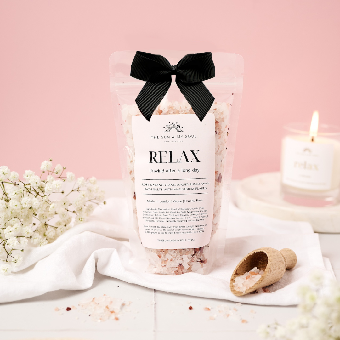 Rose and Ylang Ylang Himalayan Bath Salts Relaxing Luxury Soak