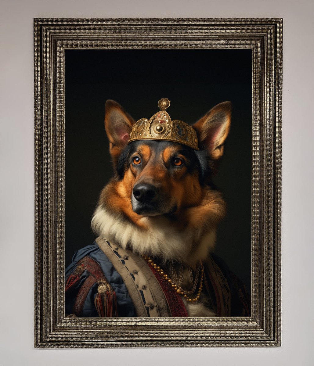 Renaissance German Shepherd Framed Wall Art