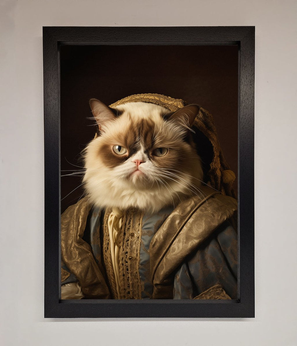 Renaissance Grumpy Cat Framed Print