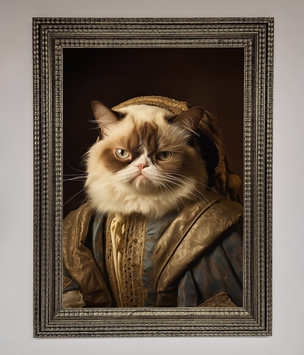 Renaissance Grumpy Cat Framed Print