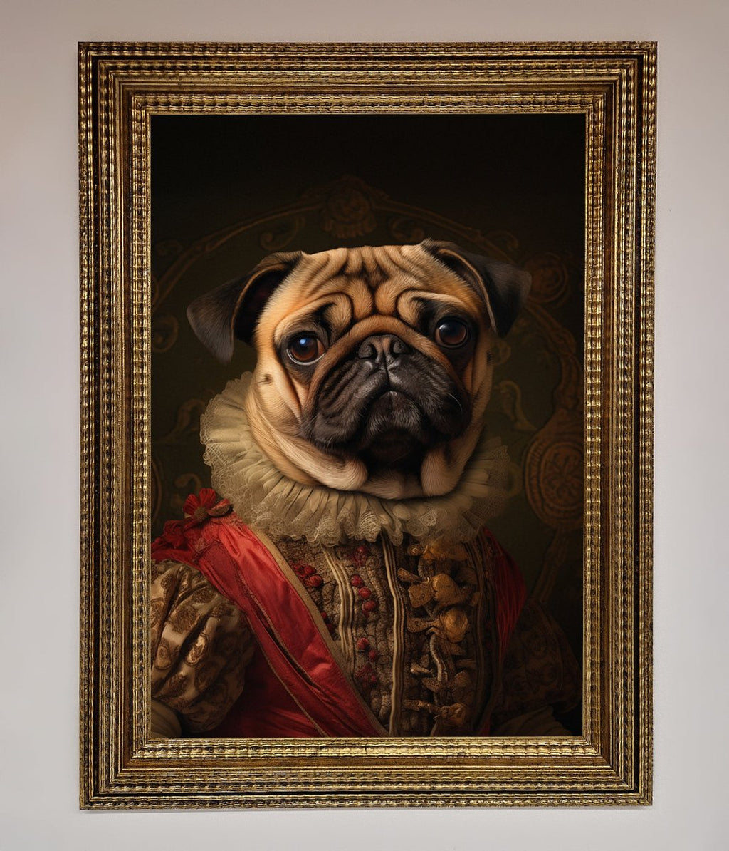 Renaissance Pugs Framed Poster