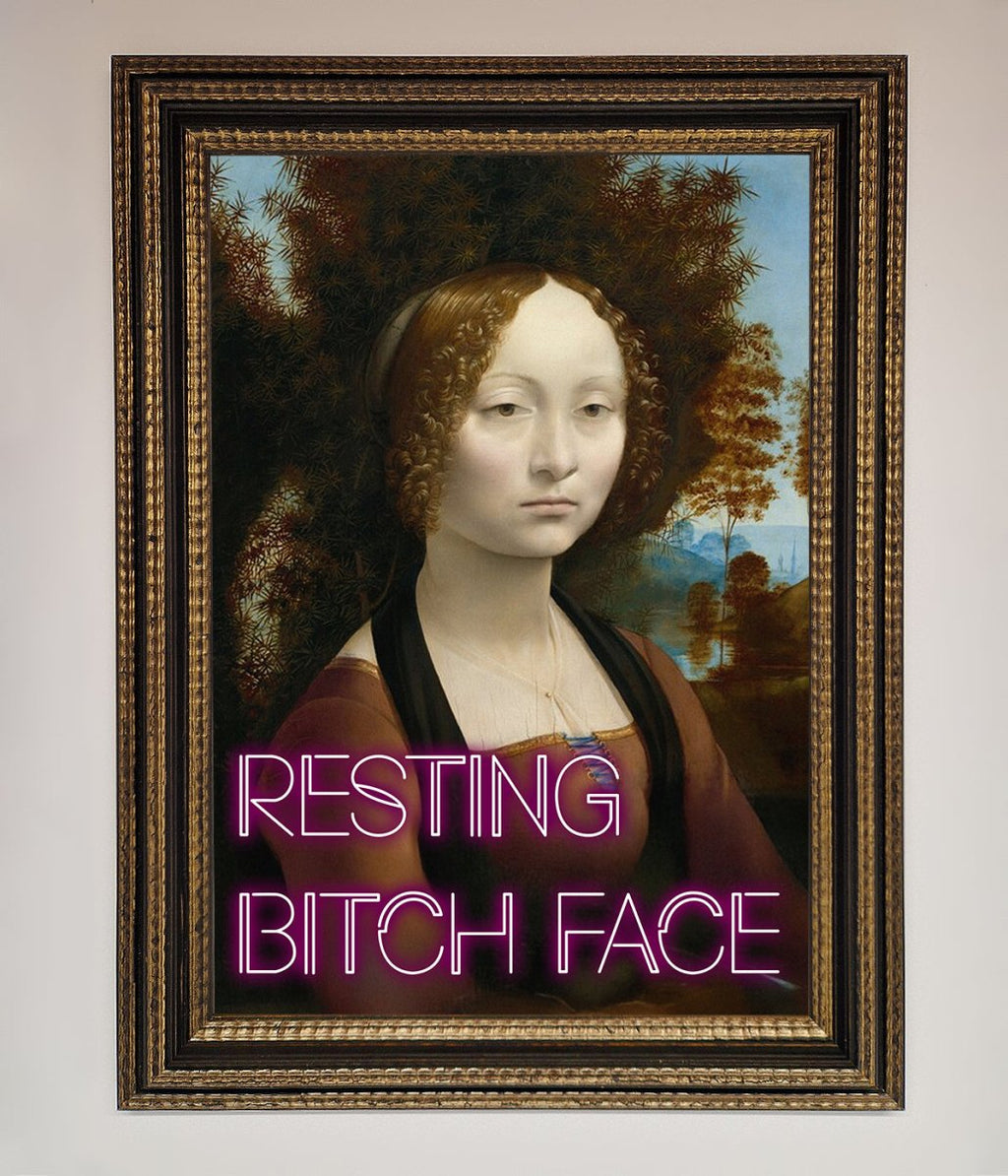 Resting Bitch Face Renaissance Framed Print