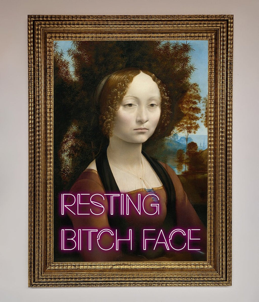 Resting Bitch Face Renaissance Framed Print