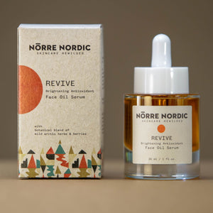 bold close-up of revitalizing face oil serum with arctic berry oils for glowing skin