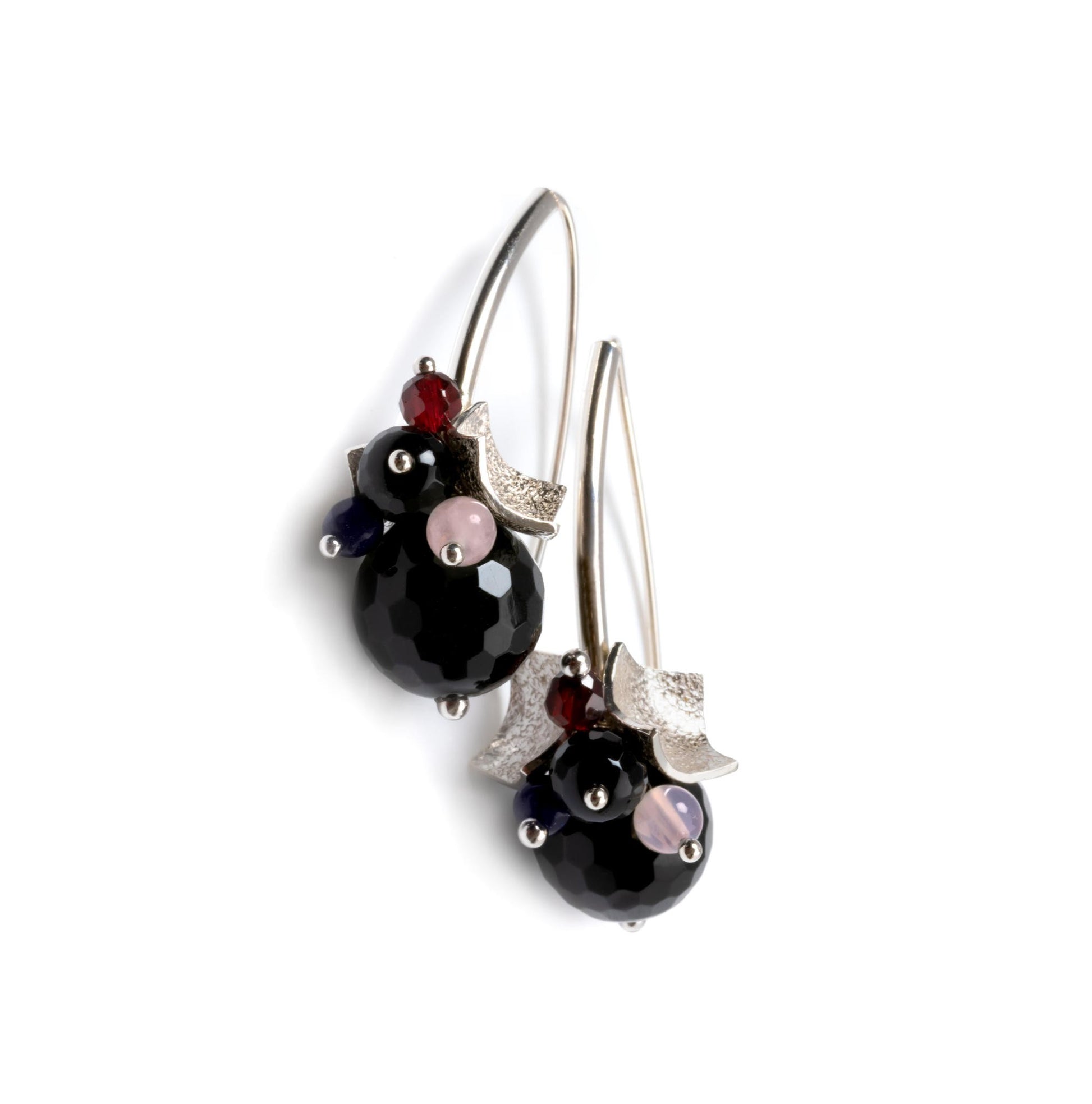 Richie Black Earrings - Rose Gold and Silver