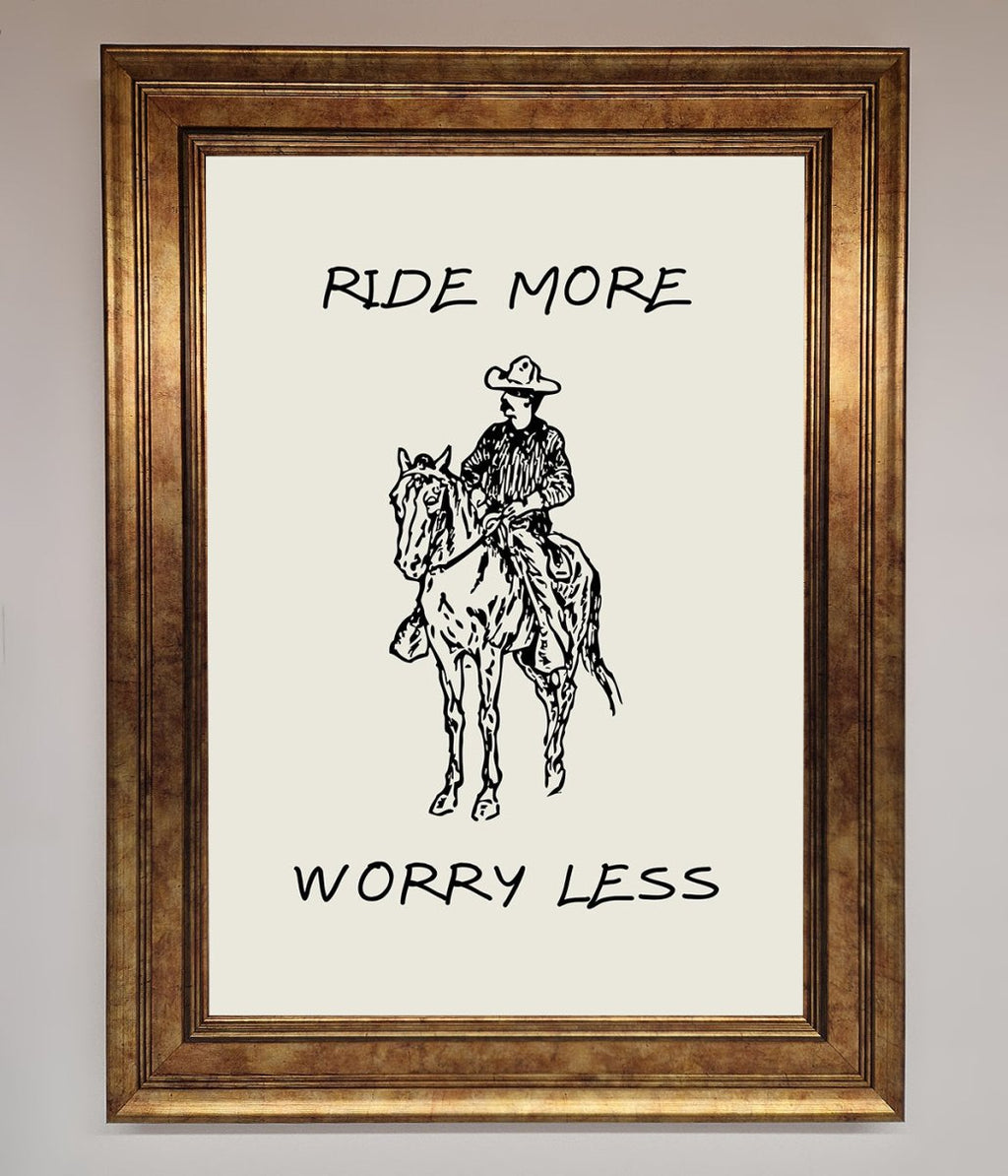 Ride More Worry Less Framed Wall Art