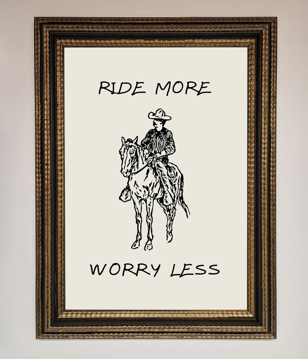 Ride More Worry Less Framed Wall Art