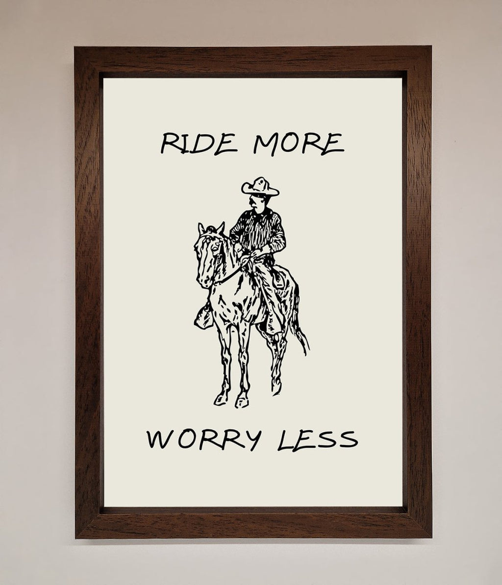 Ride More Worry Less Framed Wall Art