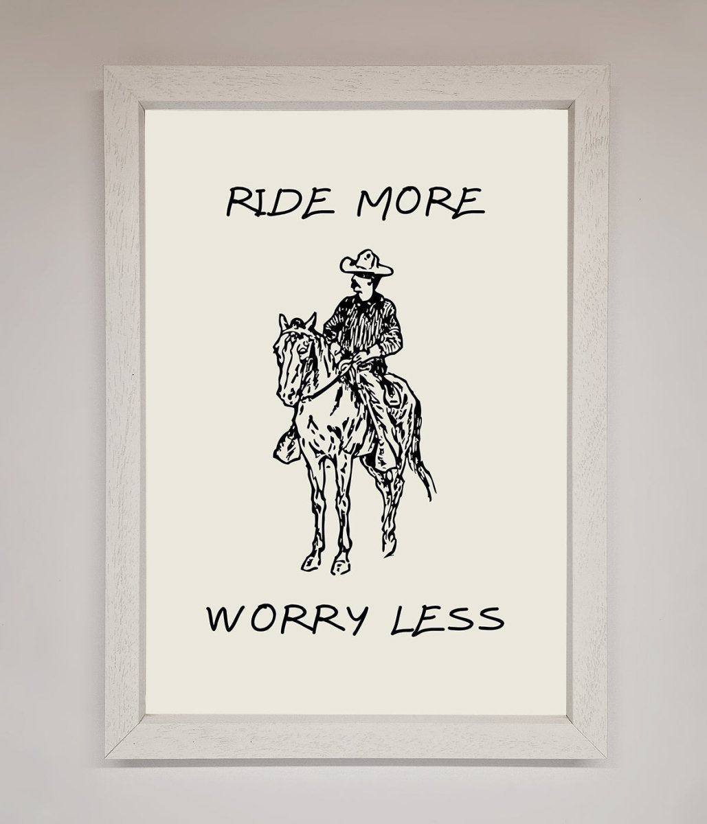 Ride More Worry Less Framed Wall Art