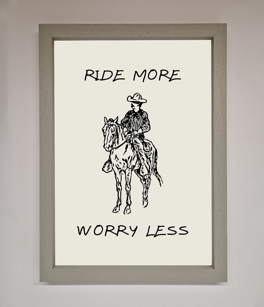 Ride More Worry Less Framed Wall Art