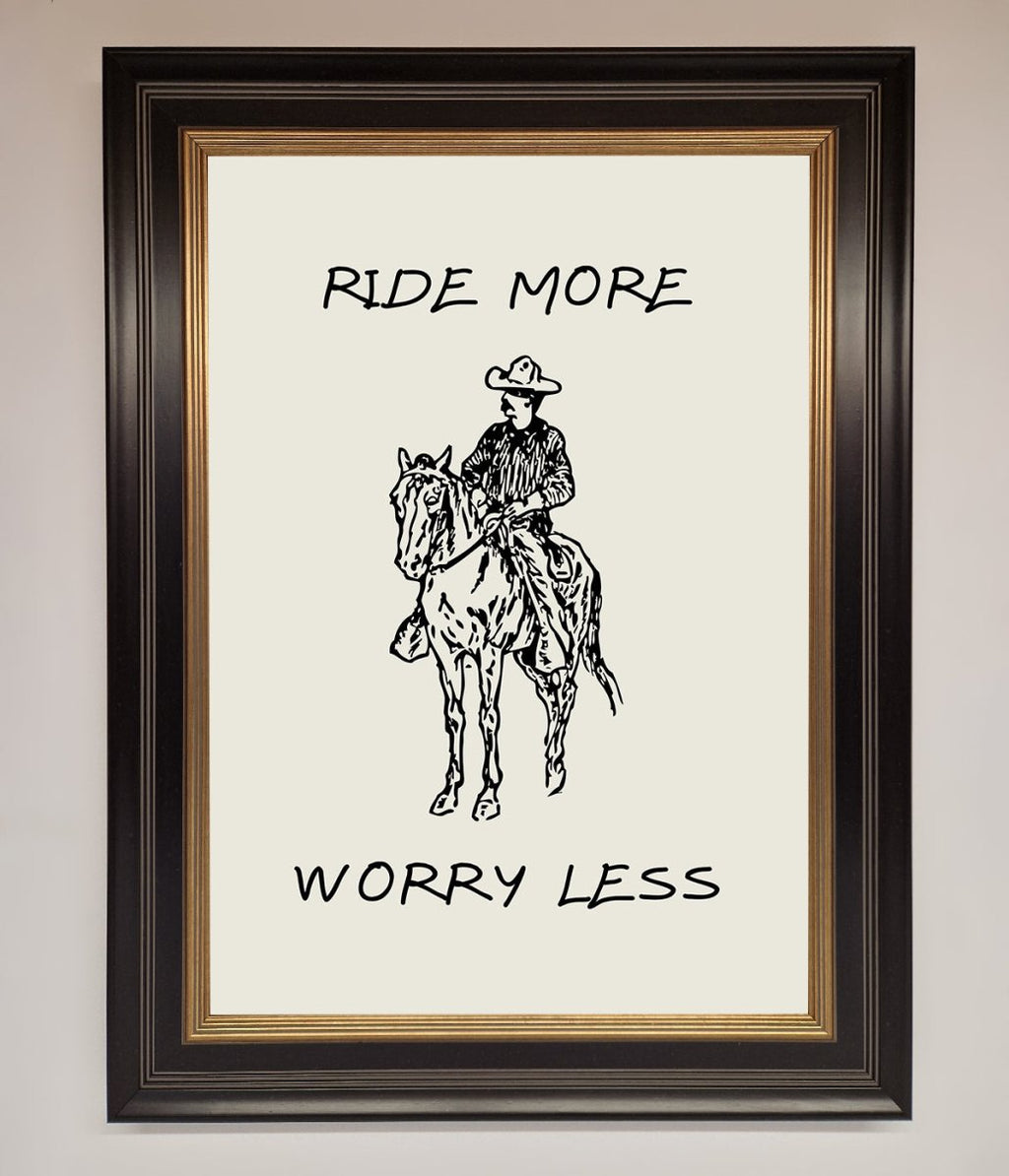 Ride More Worry Less Framed Wall Art