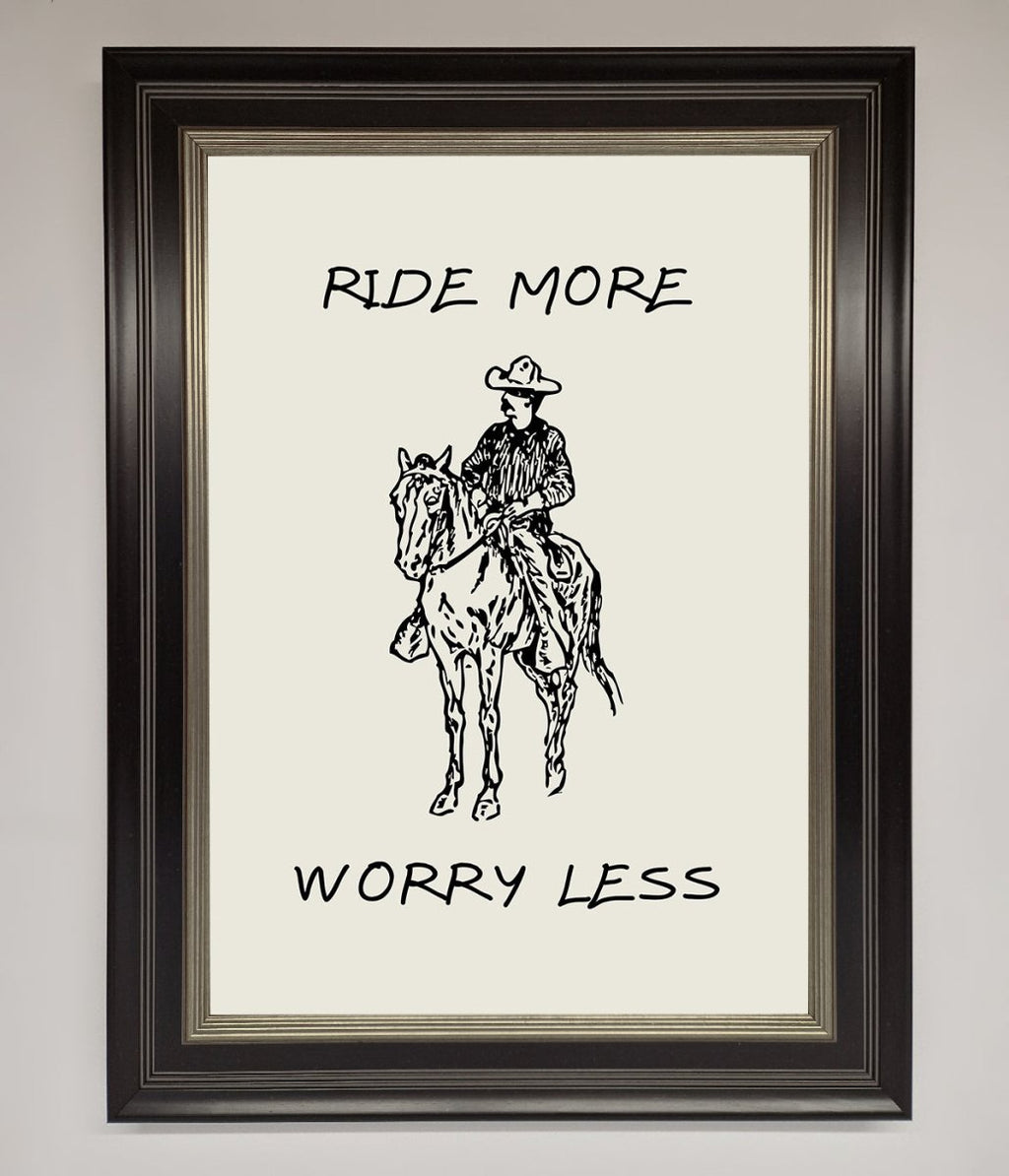 Ride More Worry Less Framed Wall Art