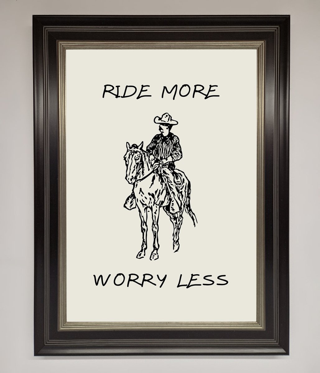 Ride More Worry Less Framed Wall Art