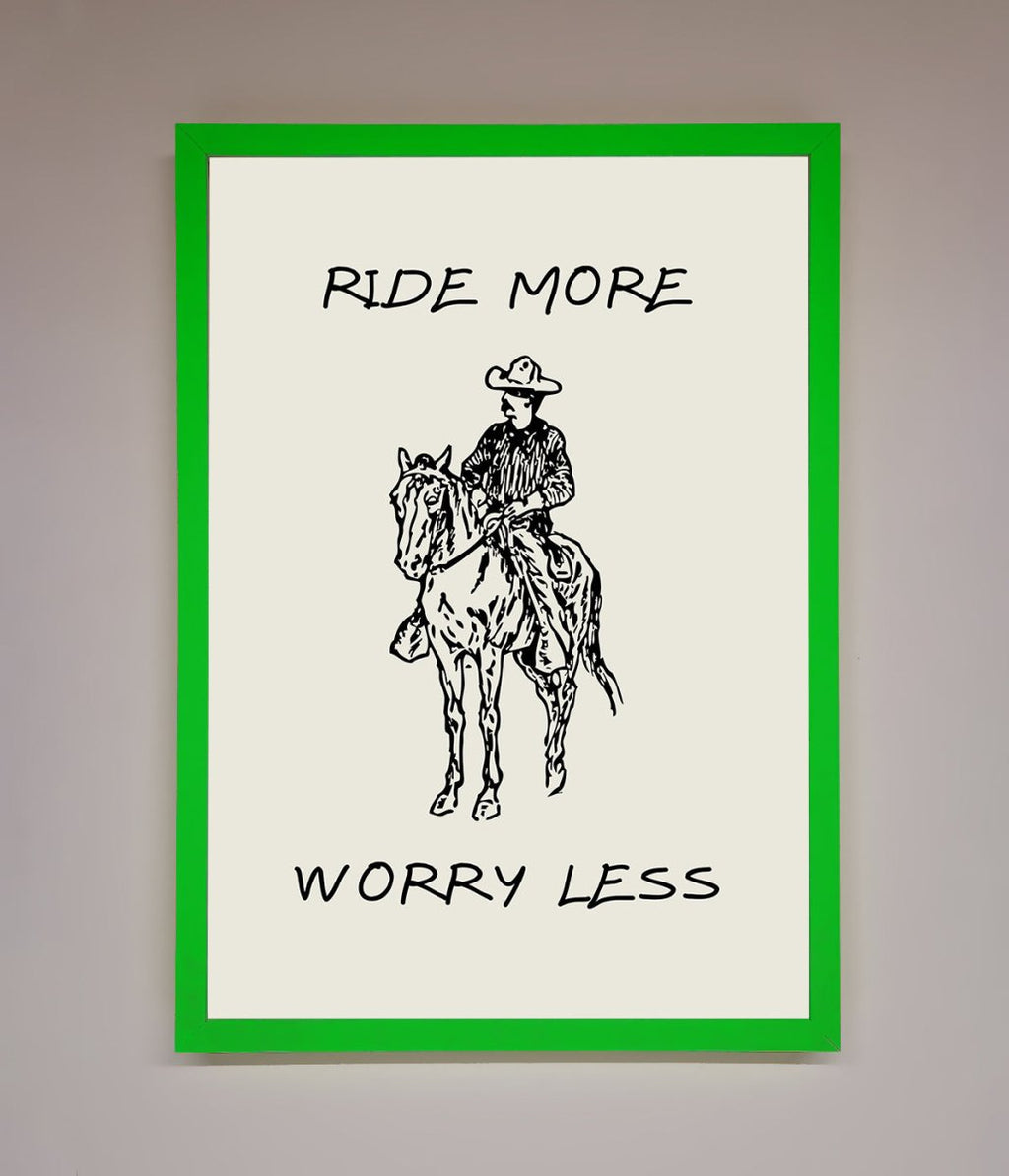 Ride More Worry Less Framed Wall Art