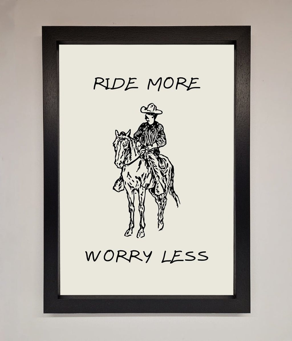 Ride More Worry Less Framed Wall Art