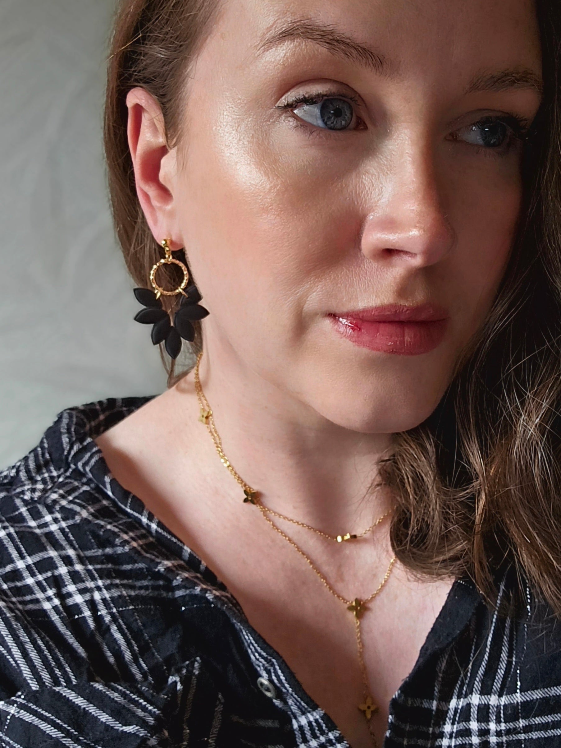 Amber Black Earrings