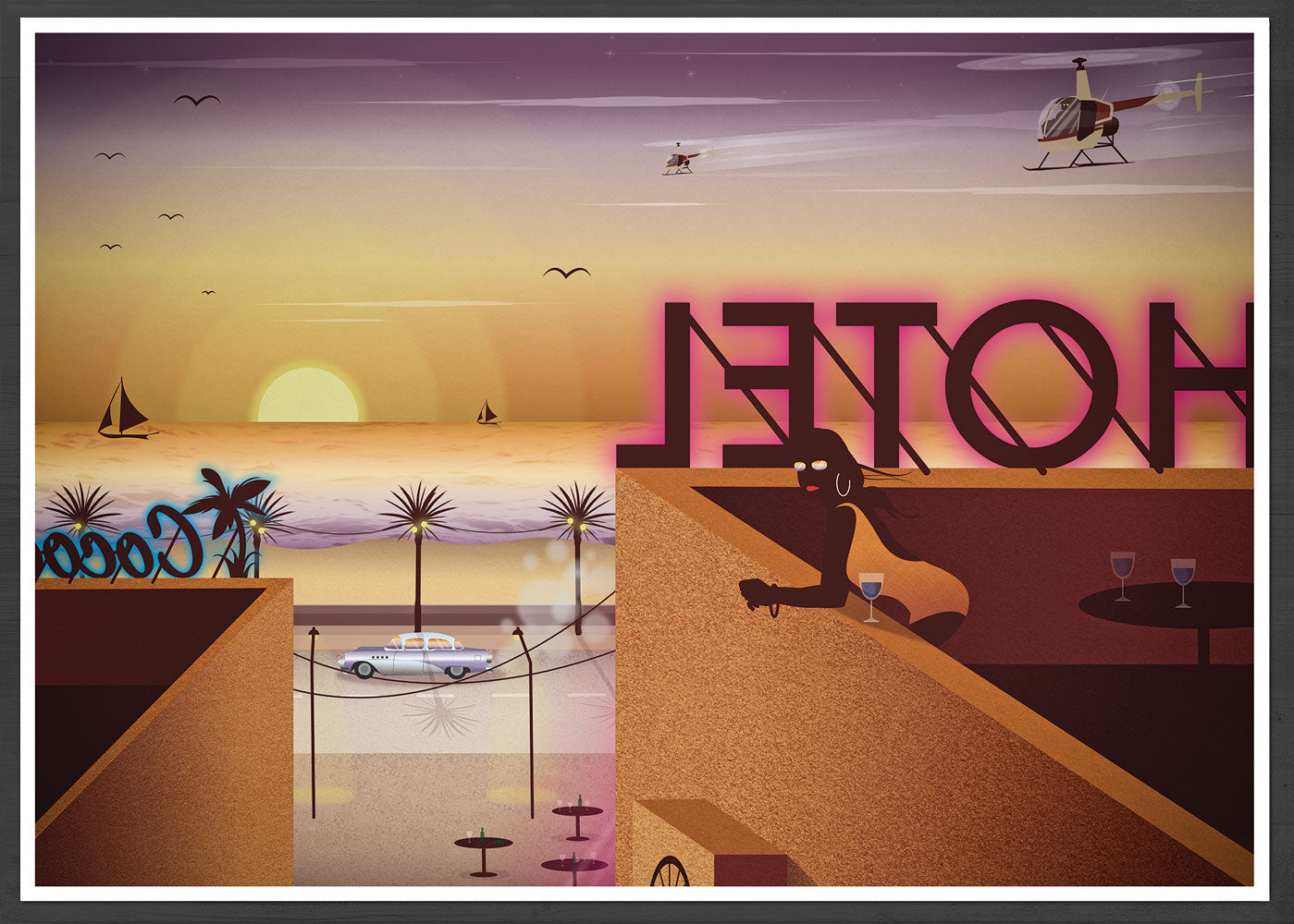 Rooftop Dreamin Night Life Art Print