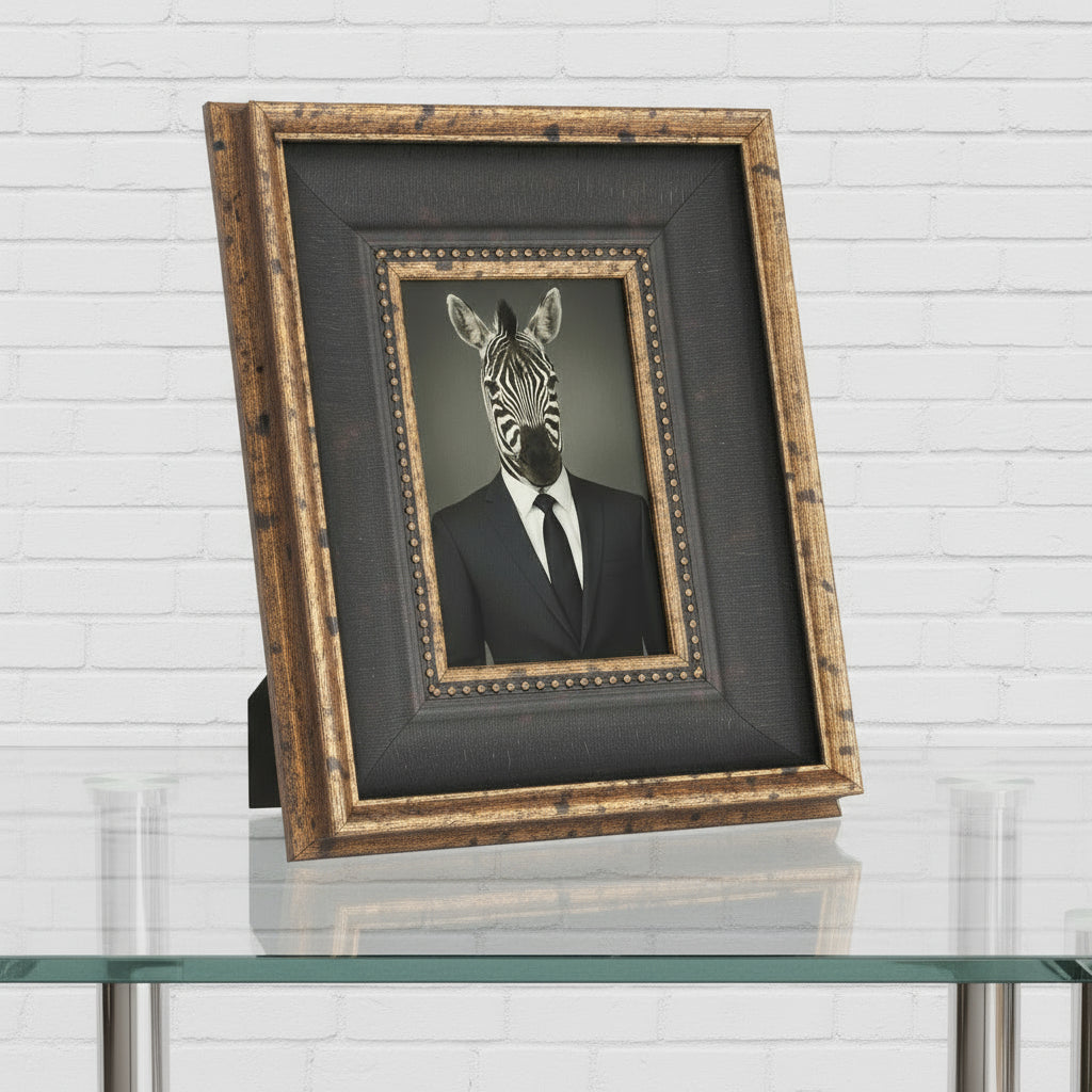 Black antique gold beaded 4x6 photo frame with intricate detailing on wood, elegant home decor gift.by RoomLondon at brixbailey.com