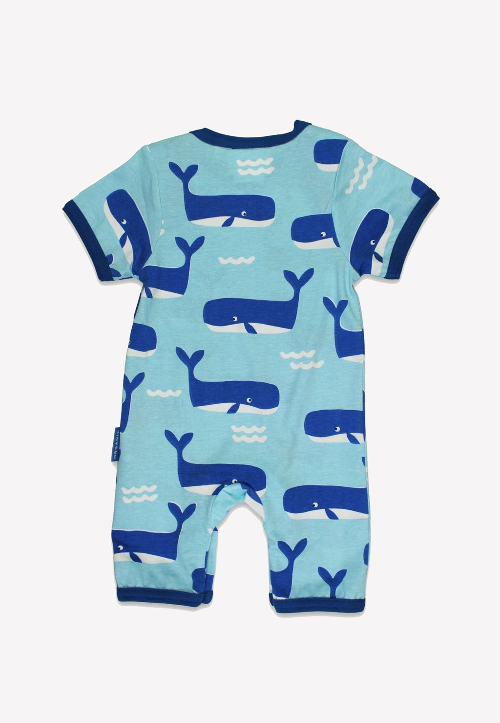 Organic Whale Waves Print Romper for Babies