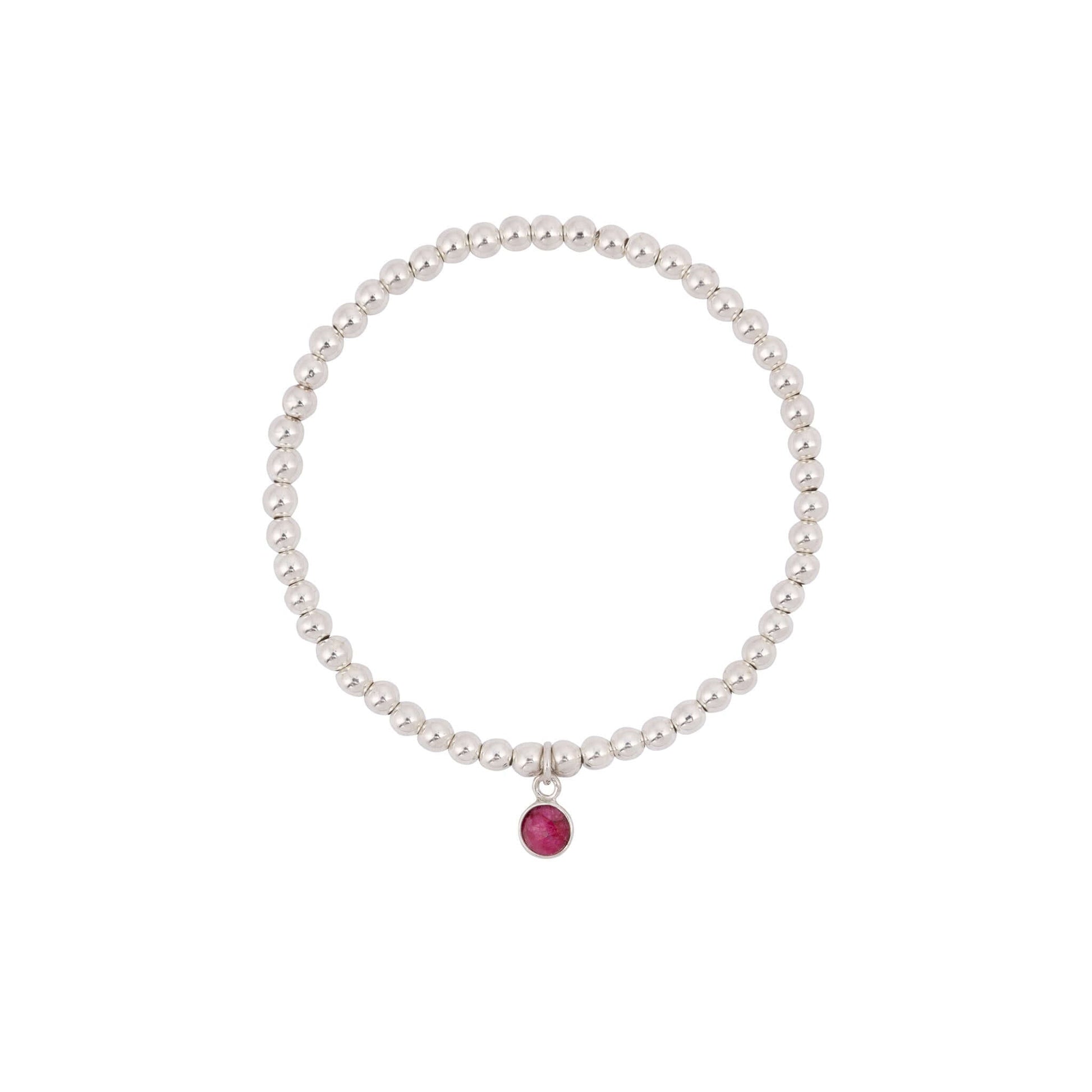 Ruby July Birthstone Bracelet in Gold or Silver