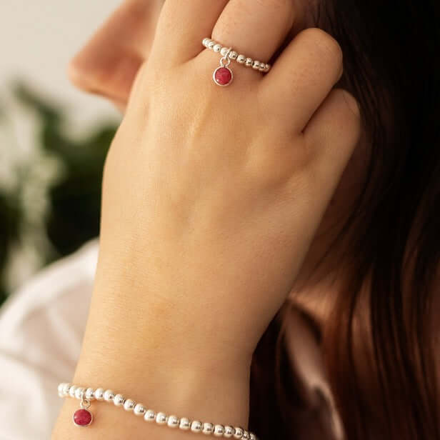 Ruby July Birthstone Ring in Sterling Silver or Gold Filled