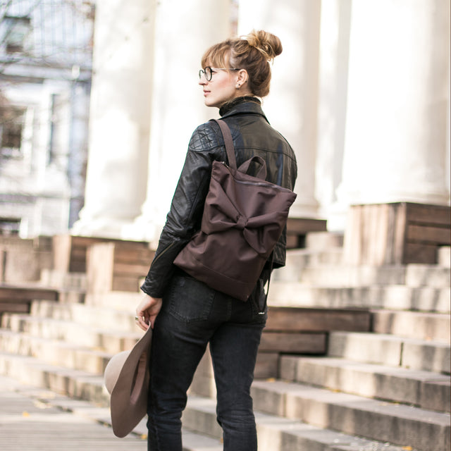 Waterproof Backpack - Brown Bow