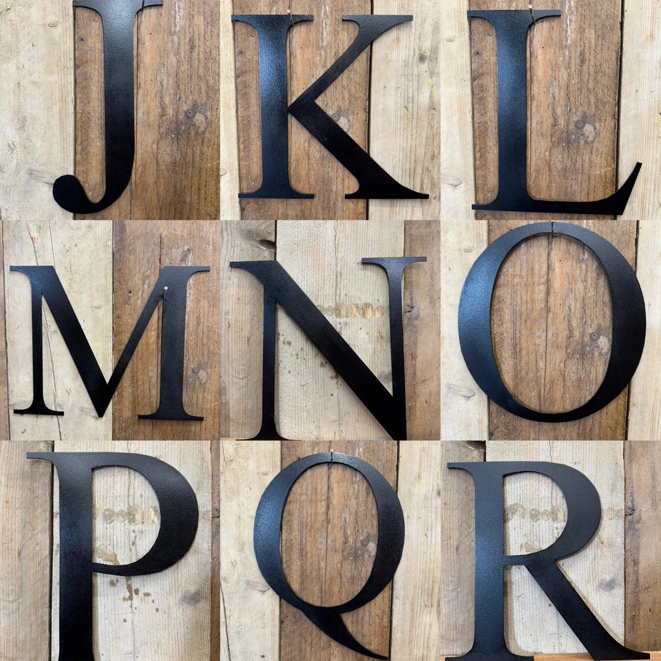 Rustic 5" or 12" Black Metal Classic Letters For  The Home And Garden