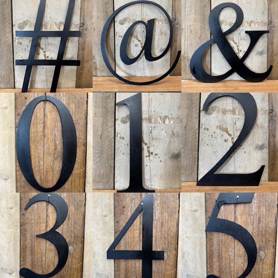 Rustic 5" or 12" Black Metal Classic Letters For  The Home And Garden