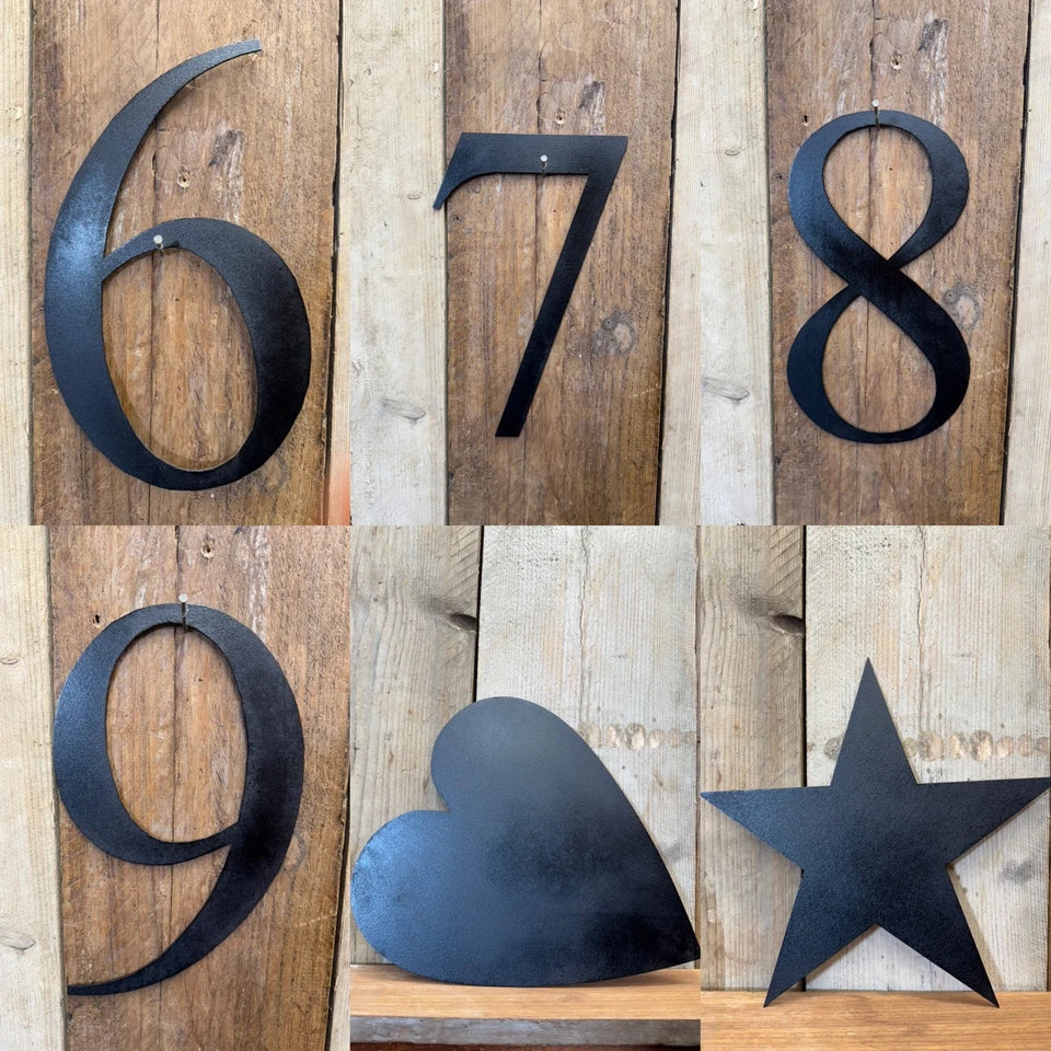 Rustic 5" or 12" Black Metal Classic Letters For  The Home And Garden