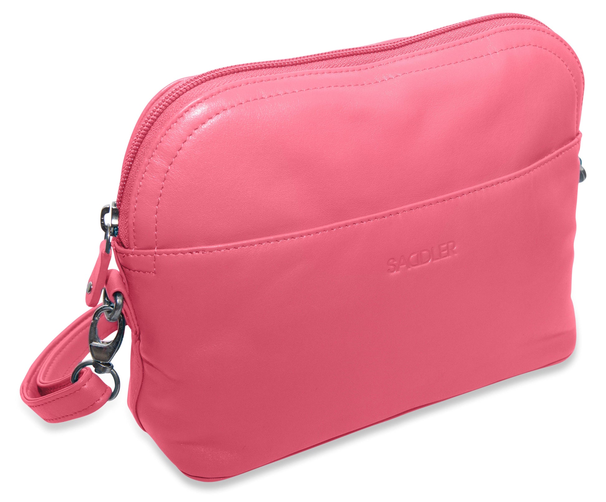 Brooklyn Leather Zip Top Handbag with Adjustable Shoulder Strap