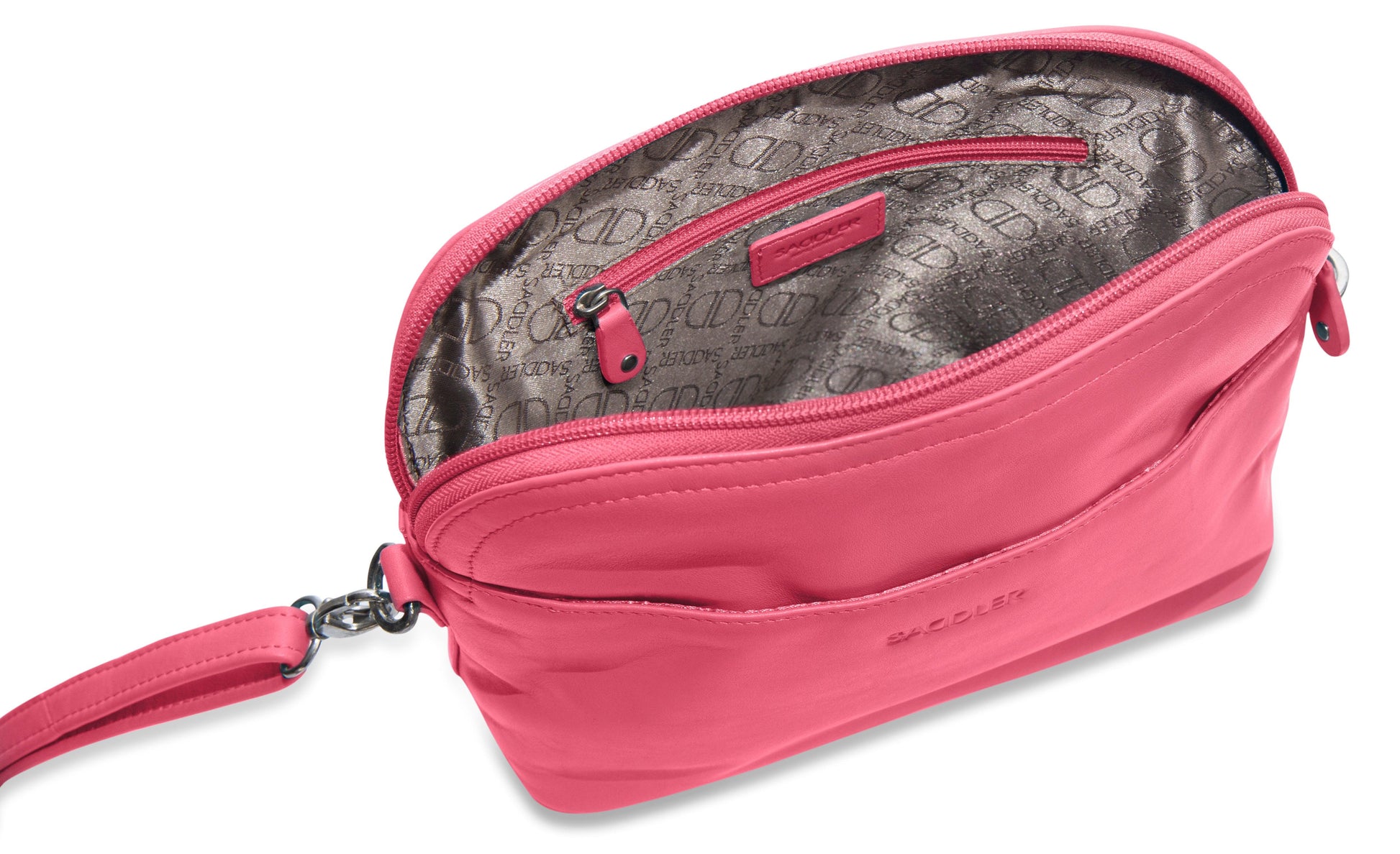 Brooklyn Leather Zip Top Handbag with Adjustable Shoulder Strap