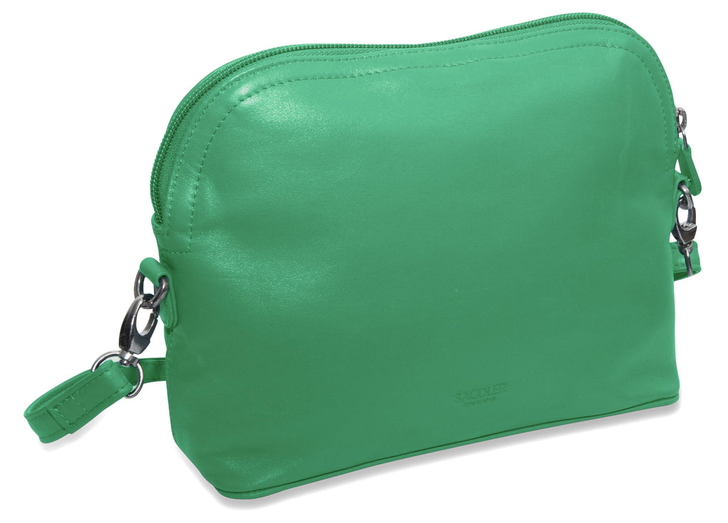 Brooklyn Leather Zip Top Handbag with Adjustable Shoulder Strap