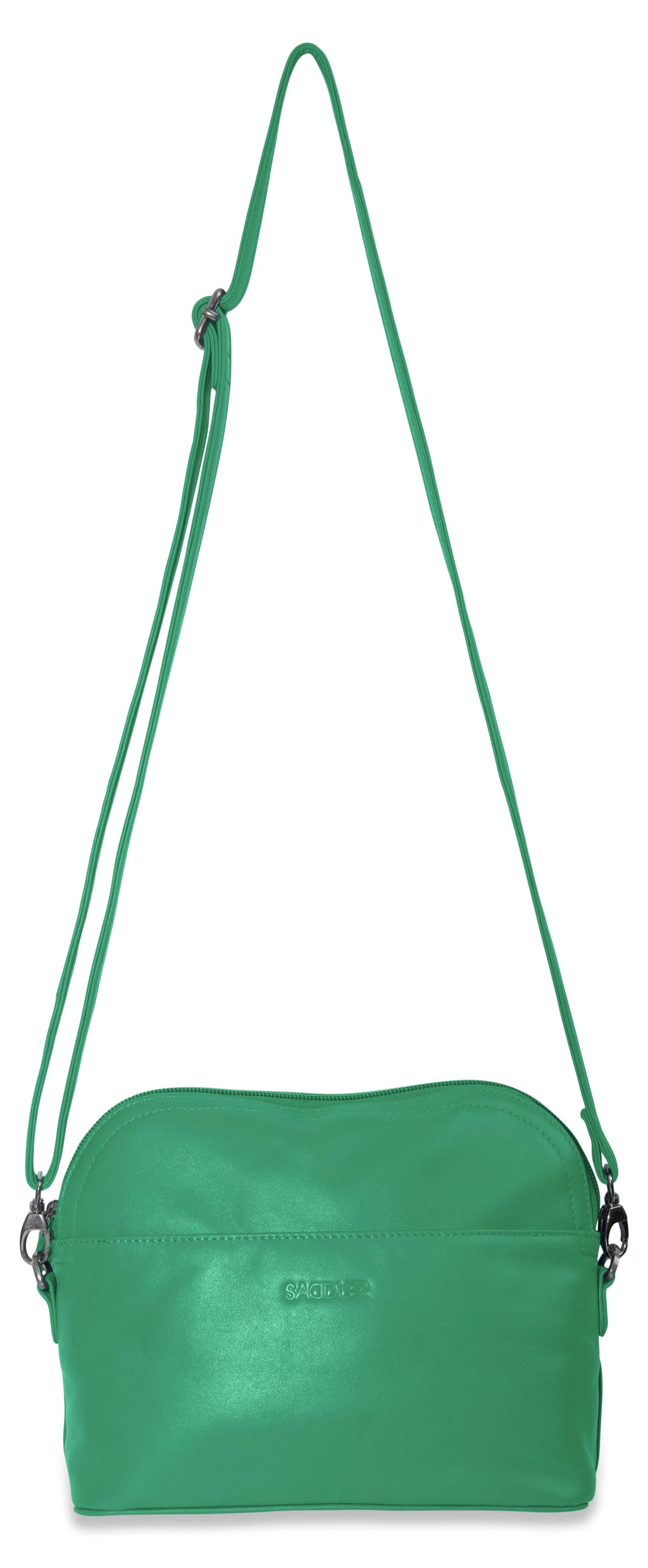 Brooklyn Leather Zip Top Handbag with Adjustable Shoulder Strap