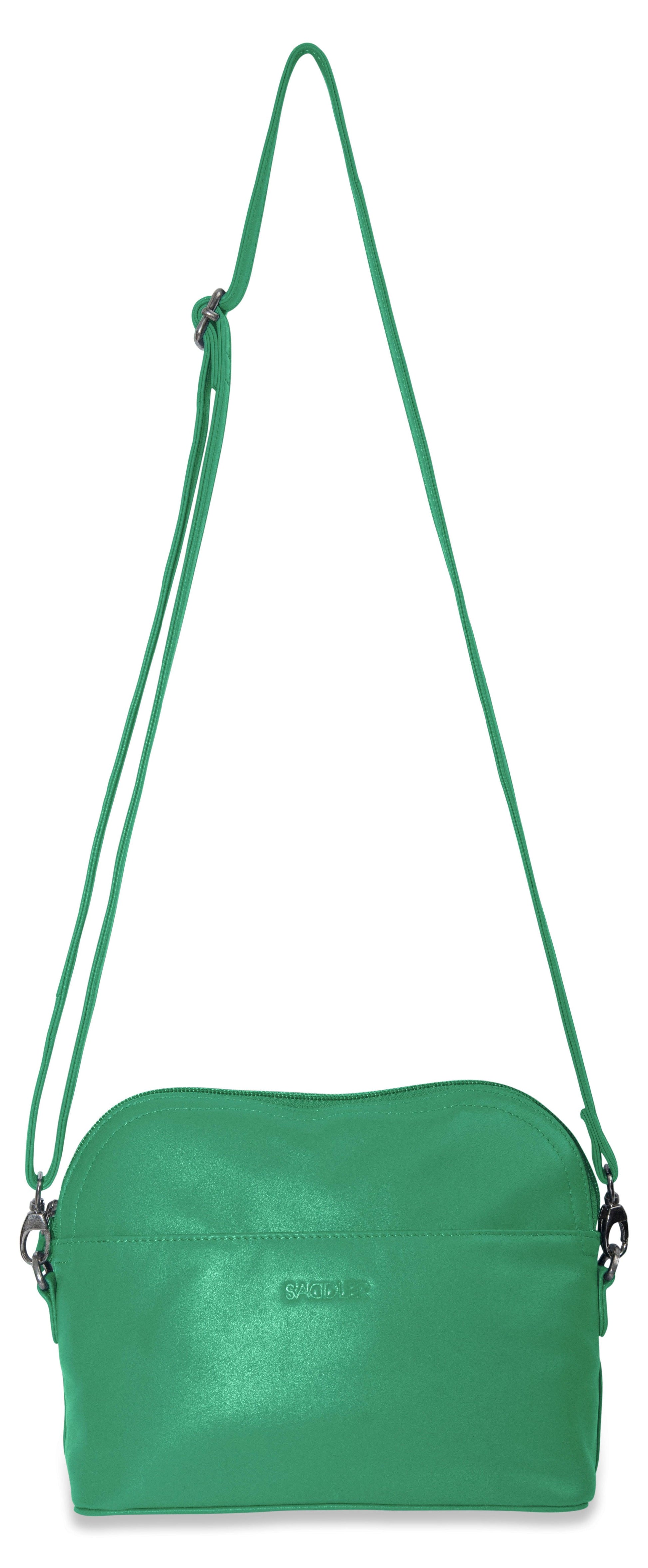 Brooklyn Leather Zip Top Handbag with Adjustable Shoulder Strap