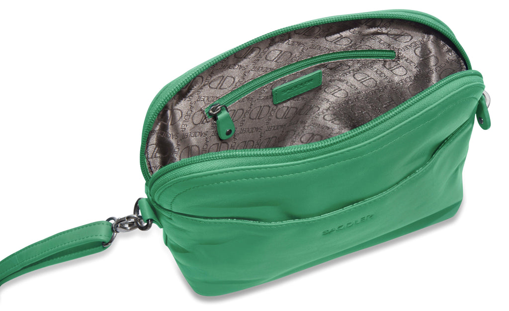 Brooklyn Leather Zip Top Handbag with Adjustable Shoulder Strap