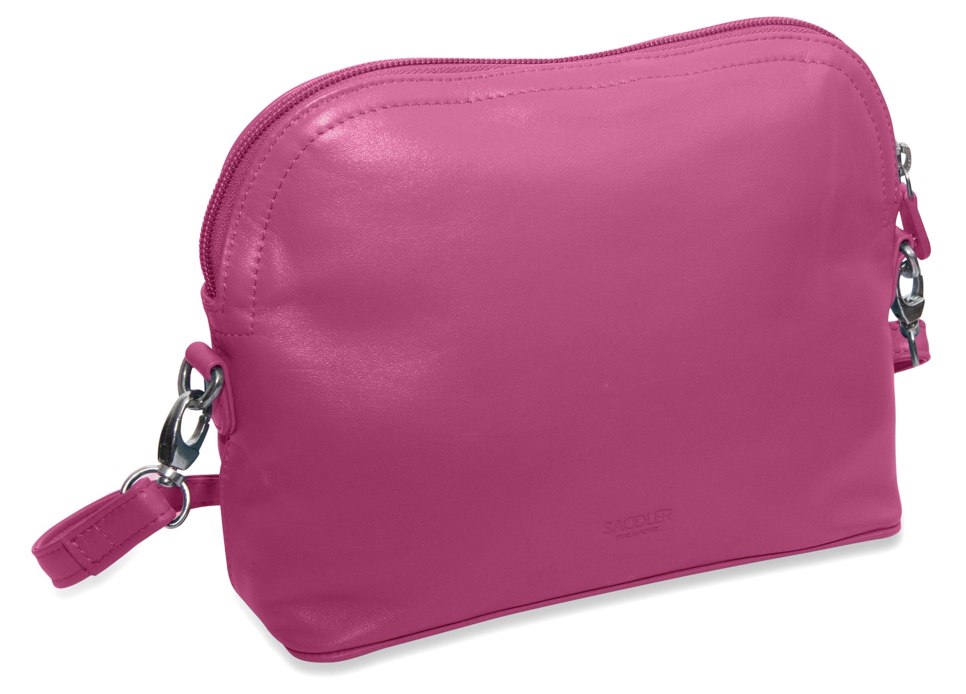 Brooklyn Leather Zip Top Handbag with Adjustable Shoulder Strap