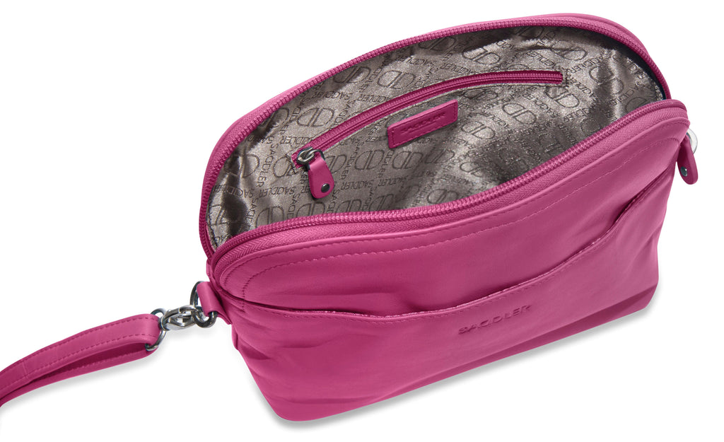 Brooklyn Leather Zip Top Handbag with Adjustable Shoulder Strap