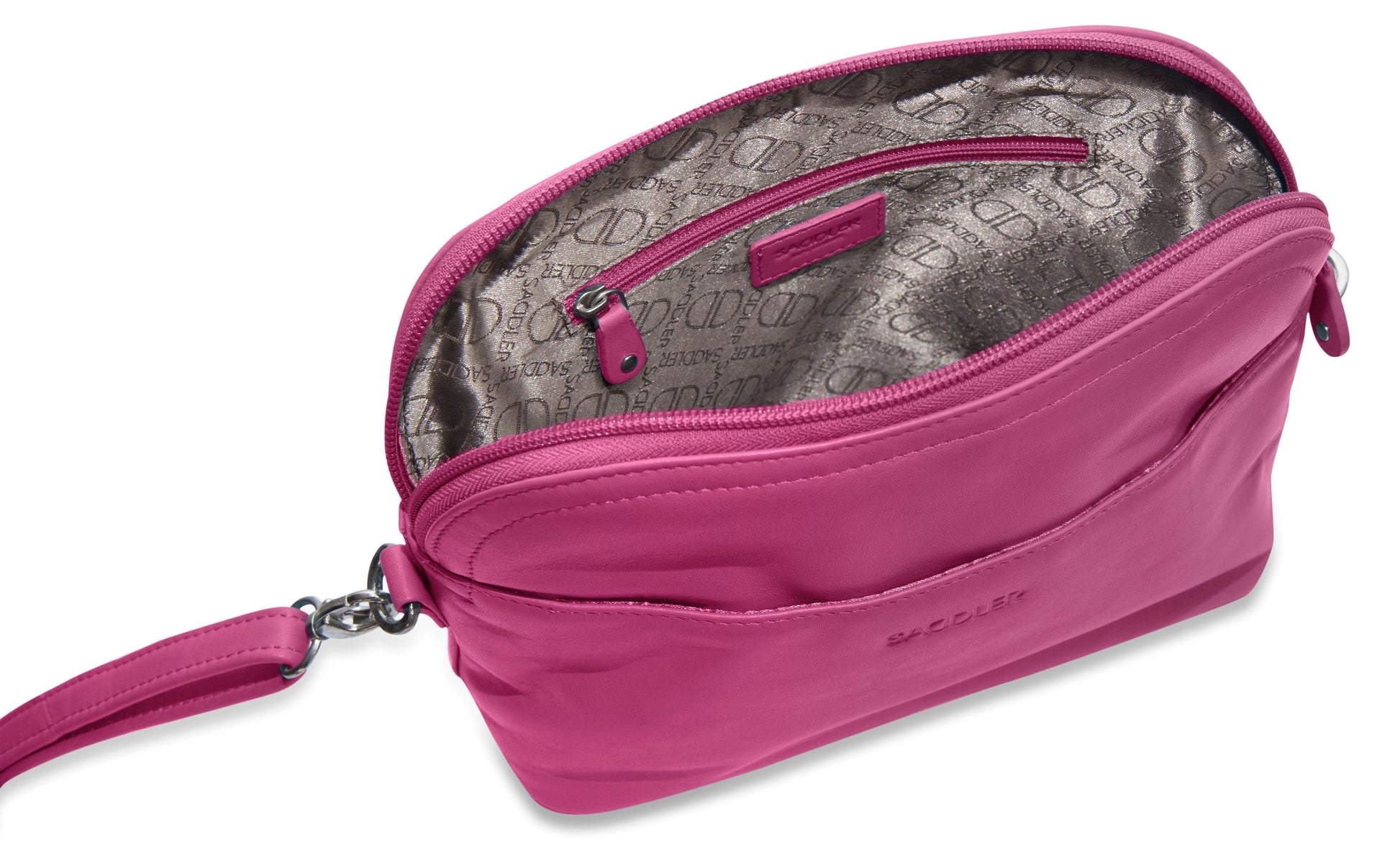 Brooklyn Leather Zip Top Handbag with Adjustable Shoulder Strap