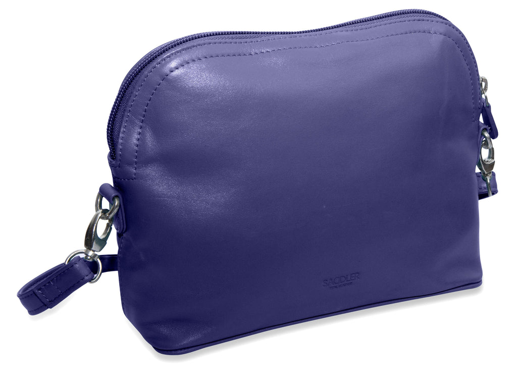 Brooklyn Leather Zip Top Handbag with Adjustable Shoulder Strap