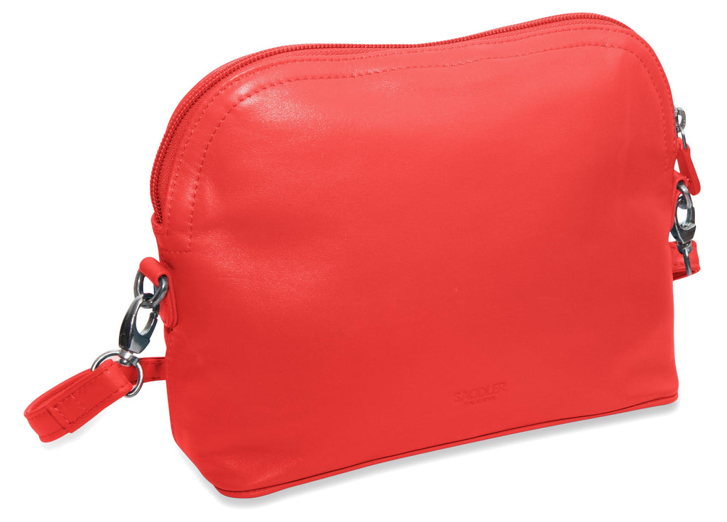 Brooklyn Leather Zip Top Handbag with Adjustable Shoulder Strap