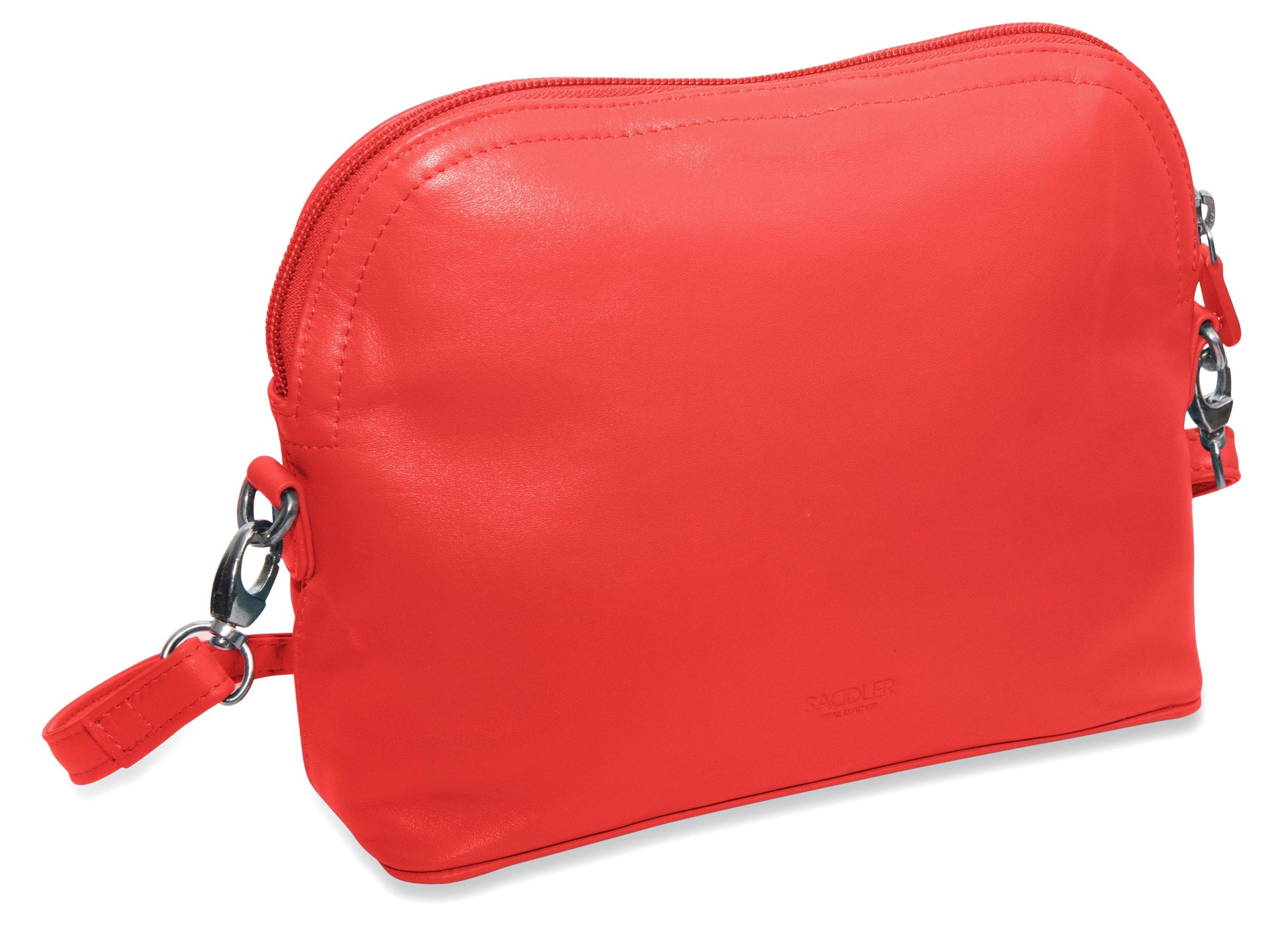 Brooklyn Leather Zip Top Handbag with Adjustable Shoulder Strap