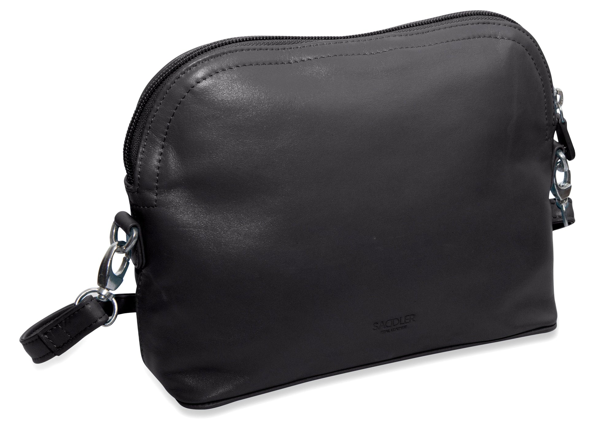 Brooklyn Leather Zip Top Handbag with Adjustable Shoulder Strap