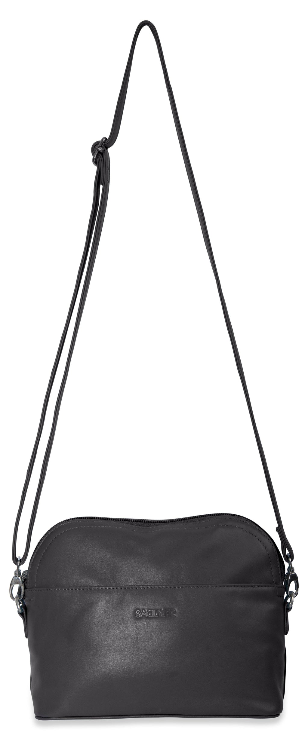 Brooklyn Leather Zip Top Handbag with Adjustable Shoulder Strap