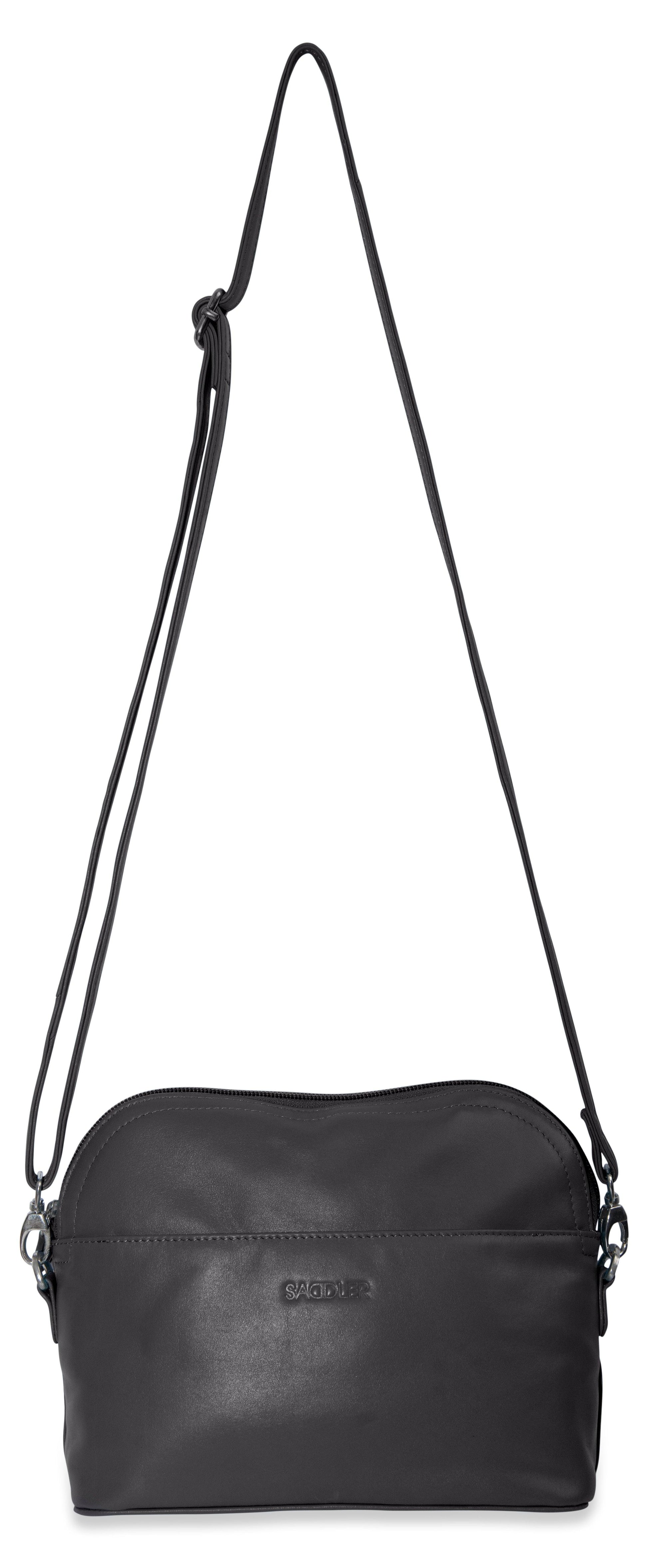 Brooklyn Leather Zip Top Handbag with Adjustable Shoulder Strap