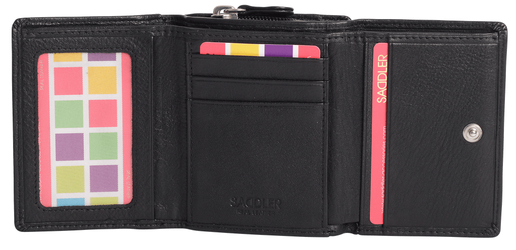 Handmade Leather Compact Trifold Purse with RFID Protection