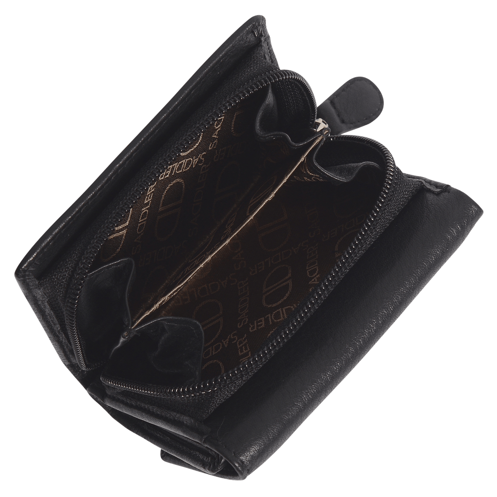 Handmade Leather Compact Trifold Purse with RFID Protection