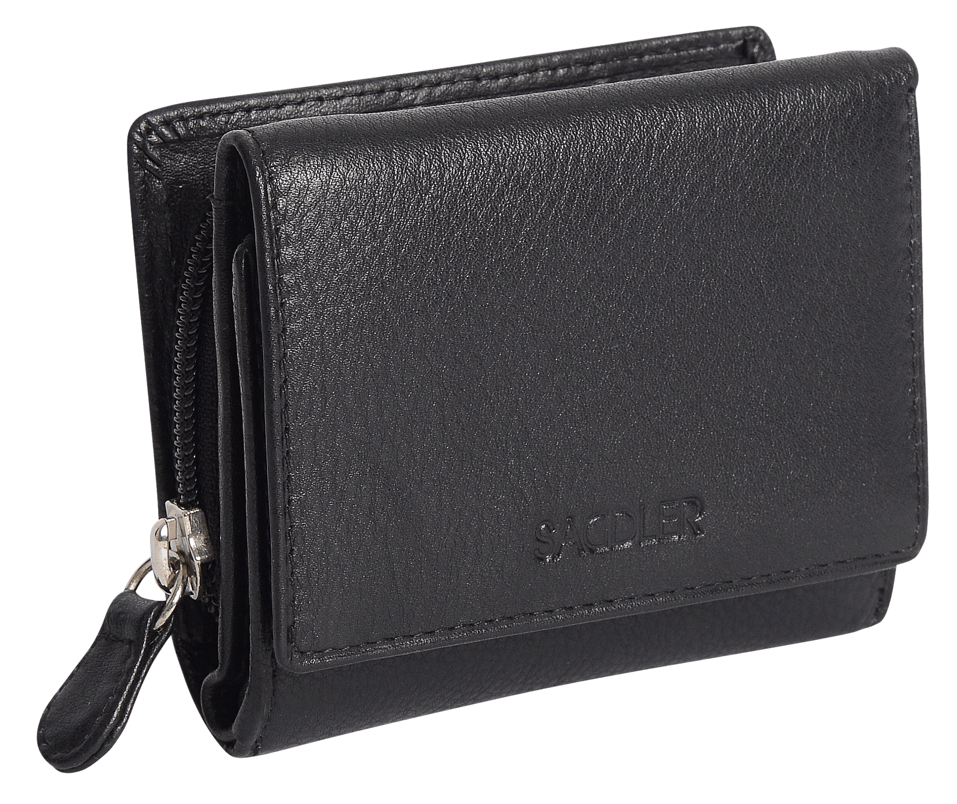 Handmade Leather Compact Trifold Purse with RFID Protection