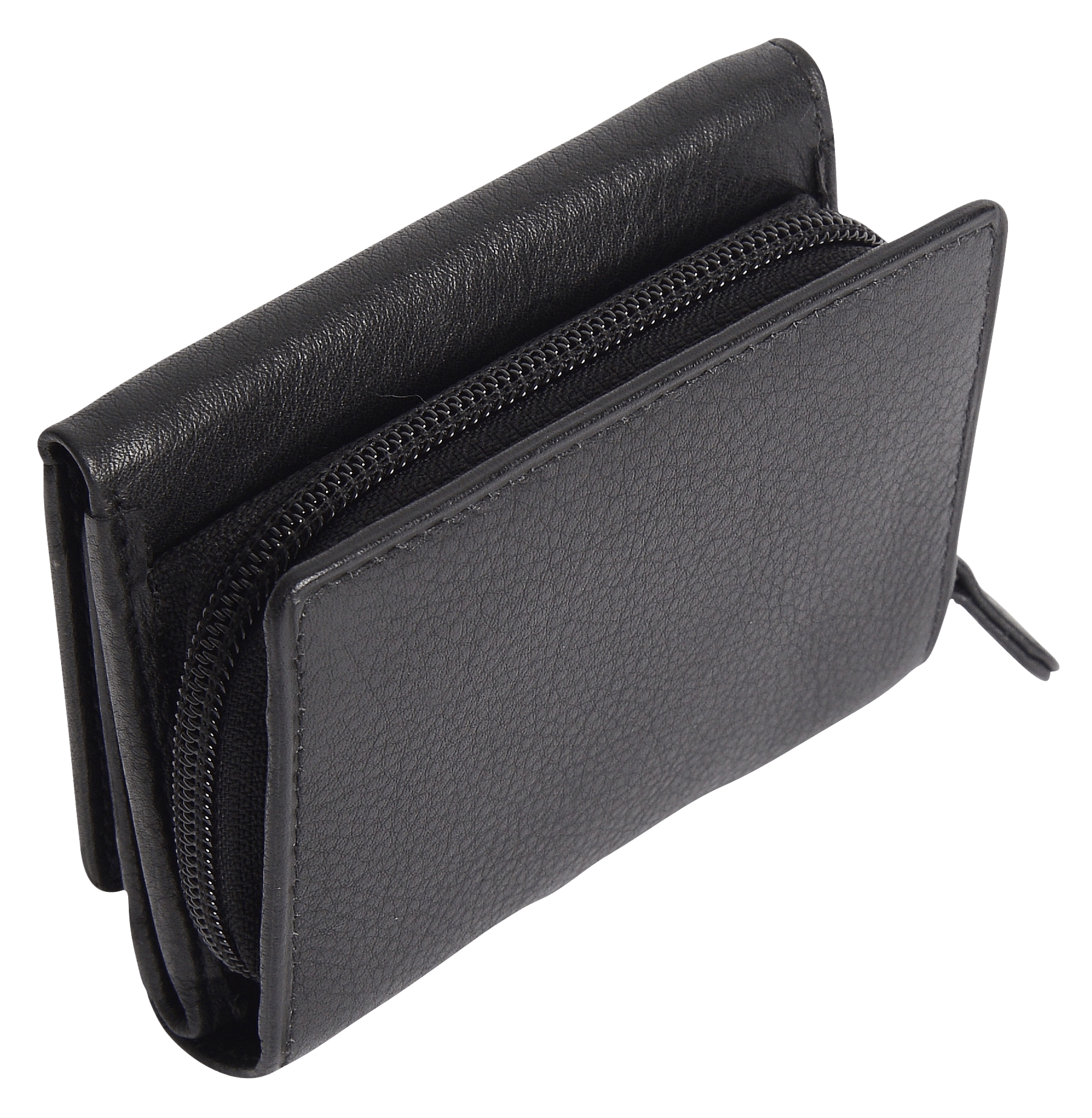 Handmade Leather Compact Trifold Purse with RFID Protection