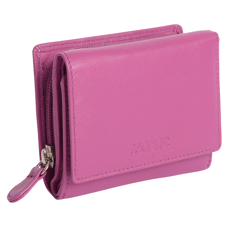 Handmade Leather Compact Trifold Purse with RFID Protection