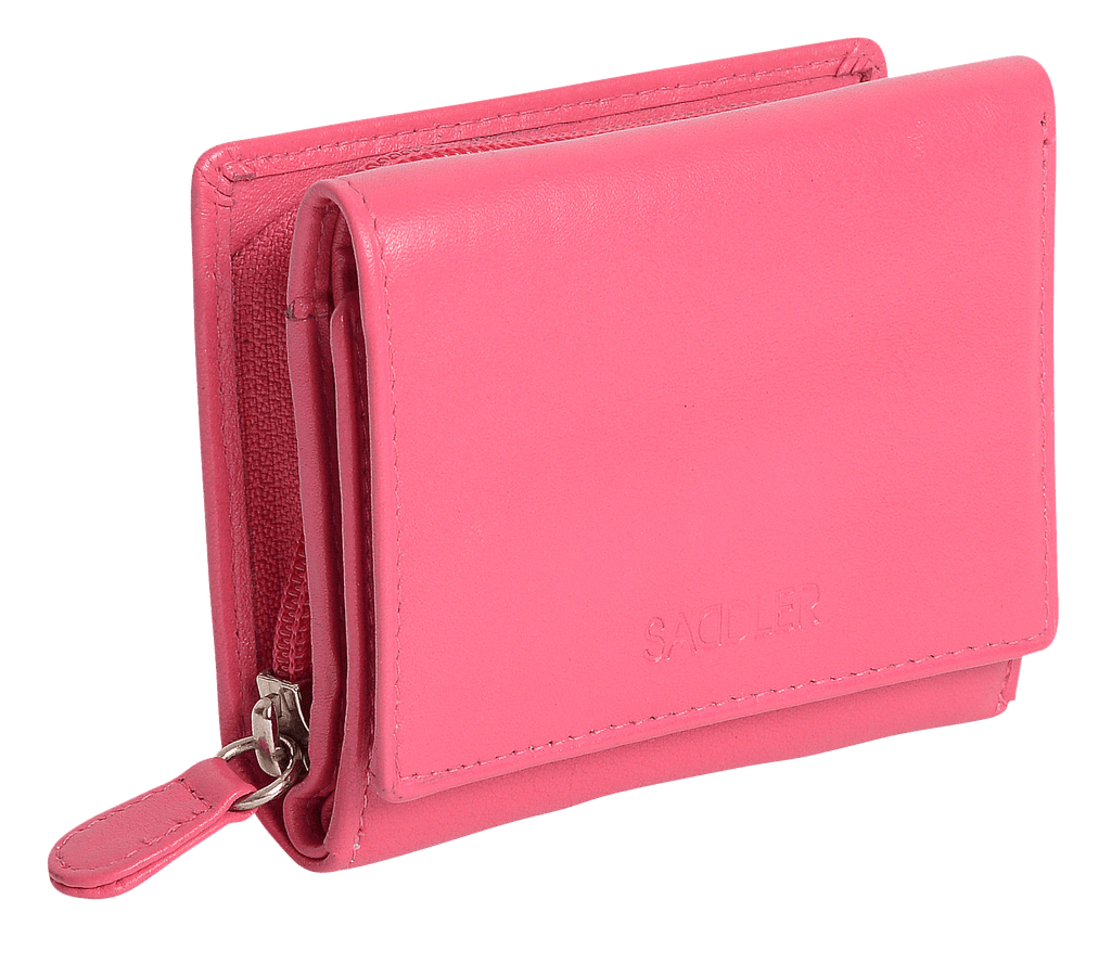 Handmade Leather Compact Trifold Purse with RFID Protection